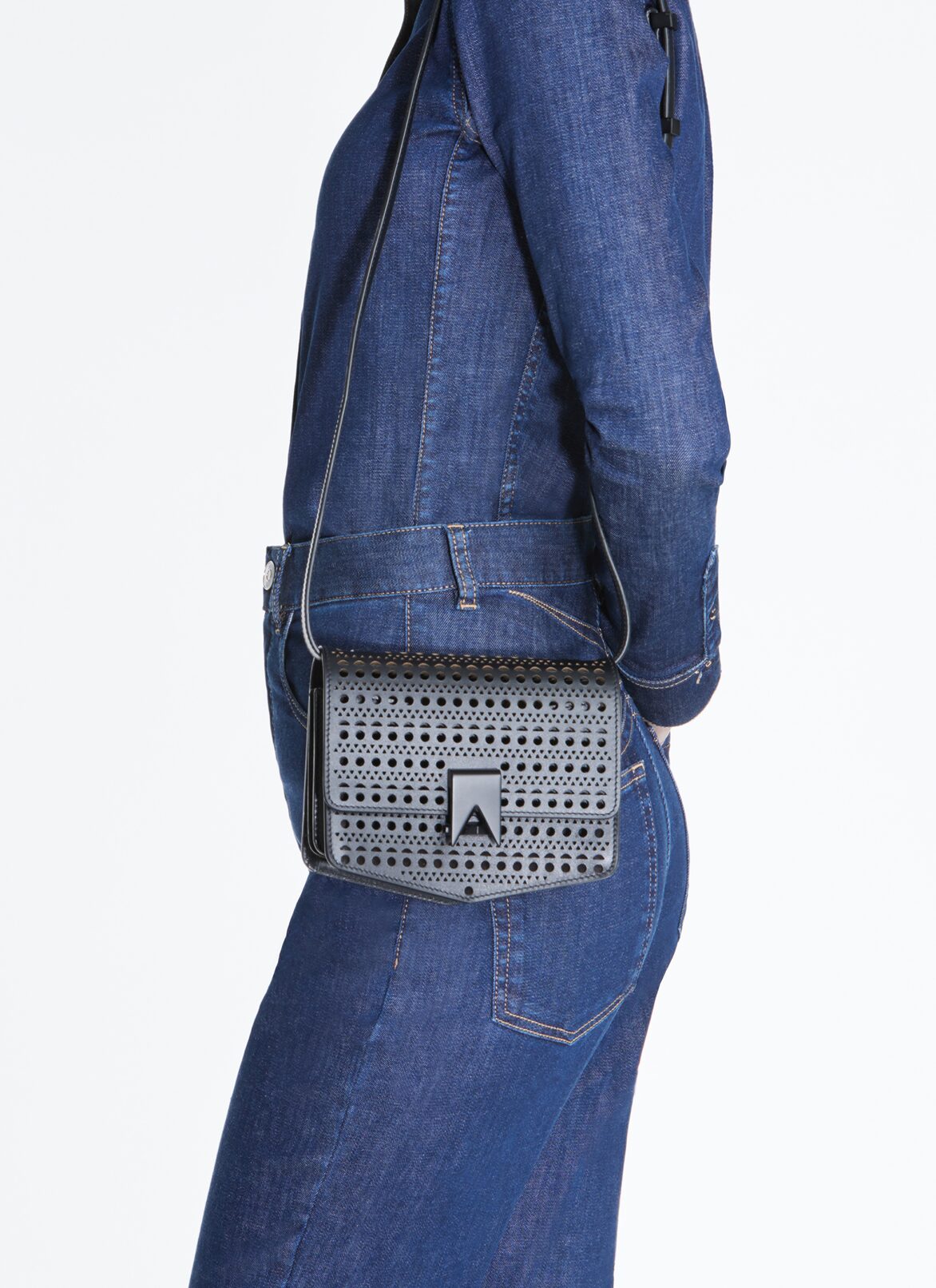 LE PAPA SMALL BAG IN BOX CALFSKIN ALAÏA BLACK LE PAPA SMALL BAG IN BOX CALFSKIN